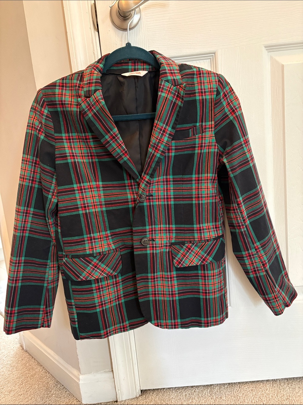 Cat & Jack Red and Green Plaid Suit